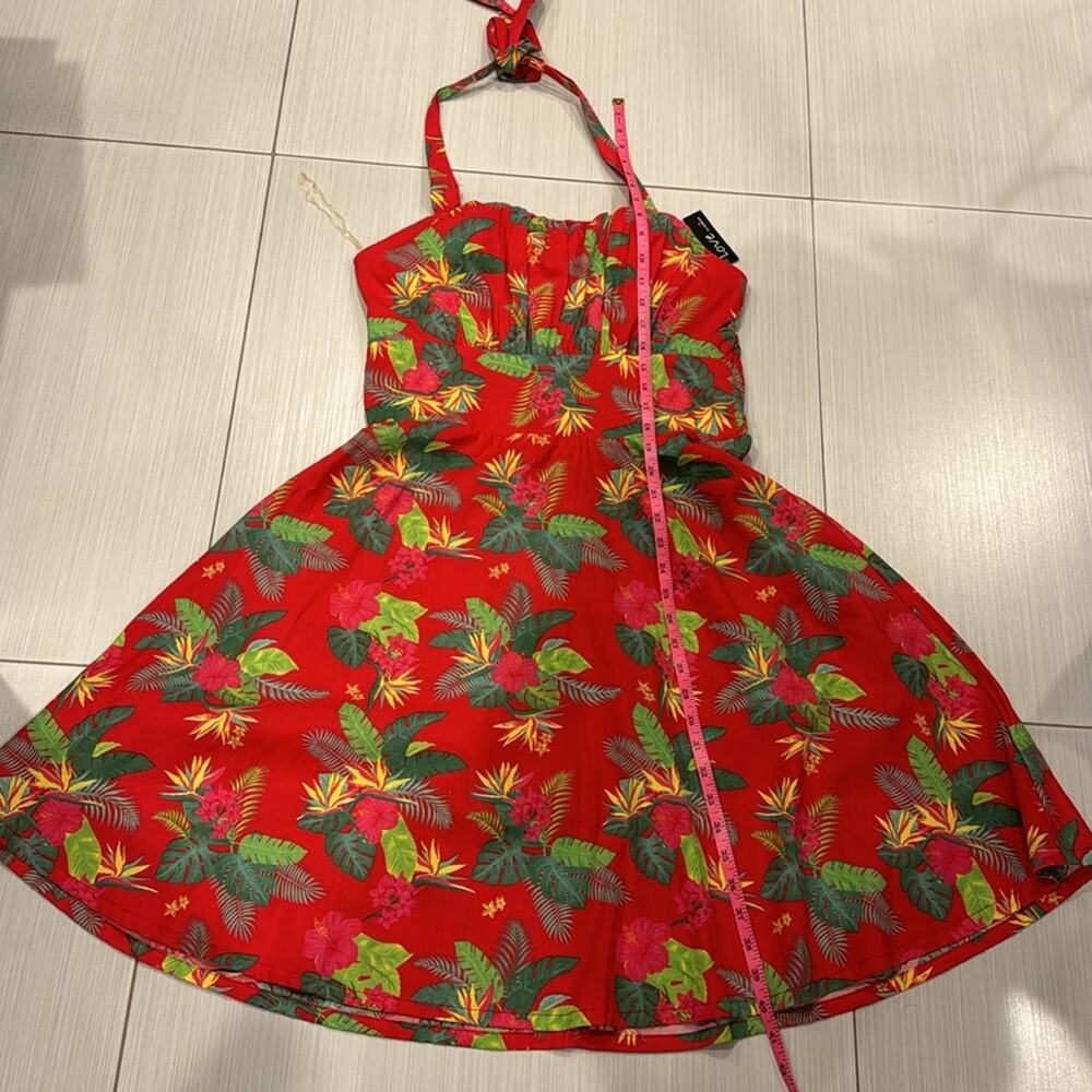 Love by Chelsey NWT Halter Floral MIDI Dress with smocked back. - Picture 9 of 9